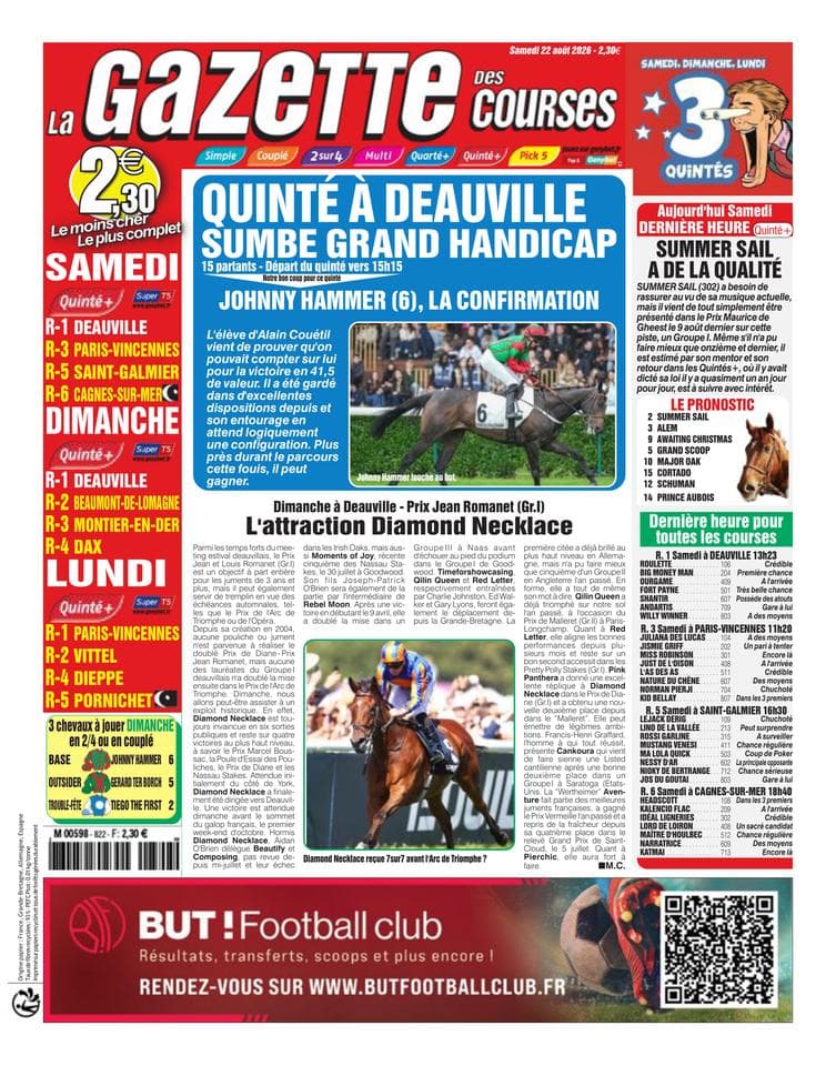 Couverture de l'édition du Samedi 22 août 2026