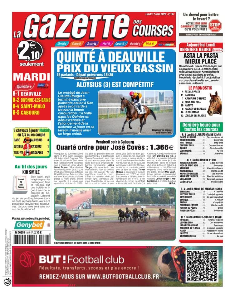 Couverture de l'édition du Lundi 17 août 2026